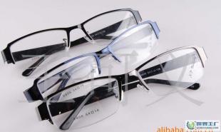 现代暴龙眼镜架 金属半框设计，特价供应中